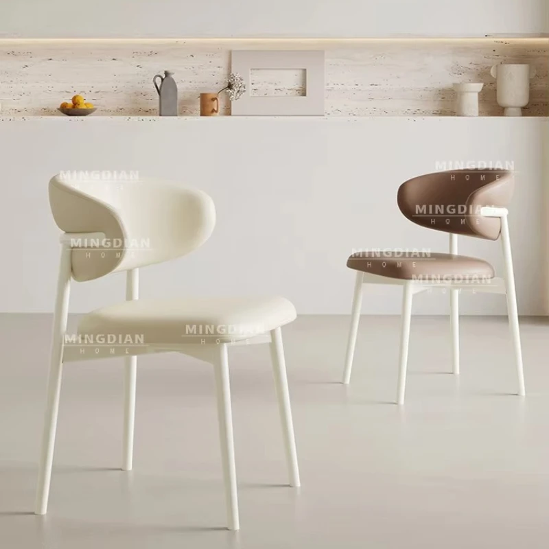Italian Nordic Style Dining Chair, Modern Desk Seat for Home, Designer Vanity Makeup Stool