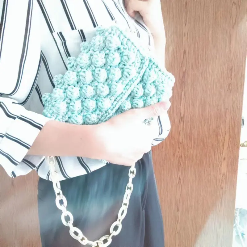 Axillary bag fashion one shoulder bag lady inclined shoulder bag hand knits cute popcorn bag