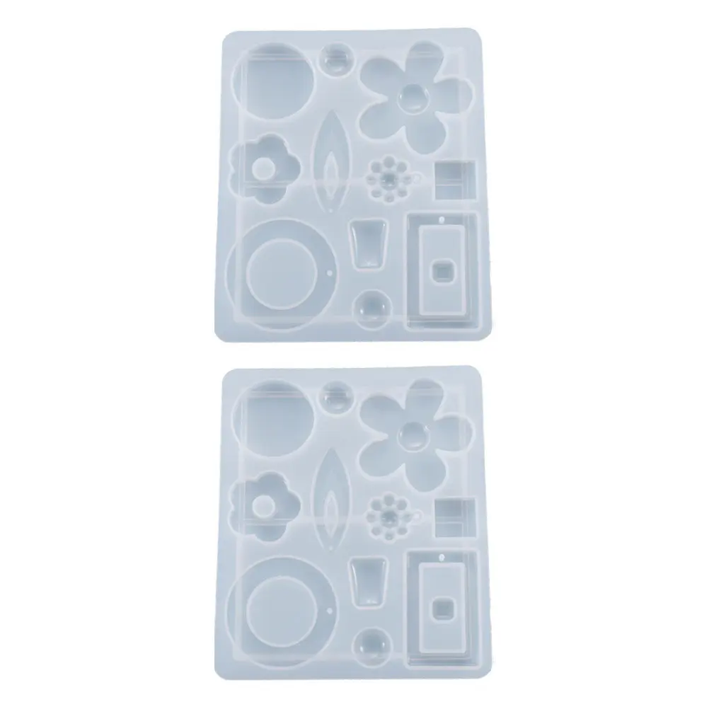 

2Pcs Clear Silicone Earring Molds DIY Craft Supplies for Resin Art Jewelry Making Smooth Shiny Interior Trim Free Parent Child