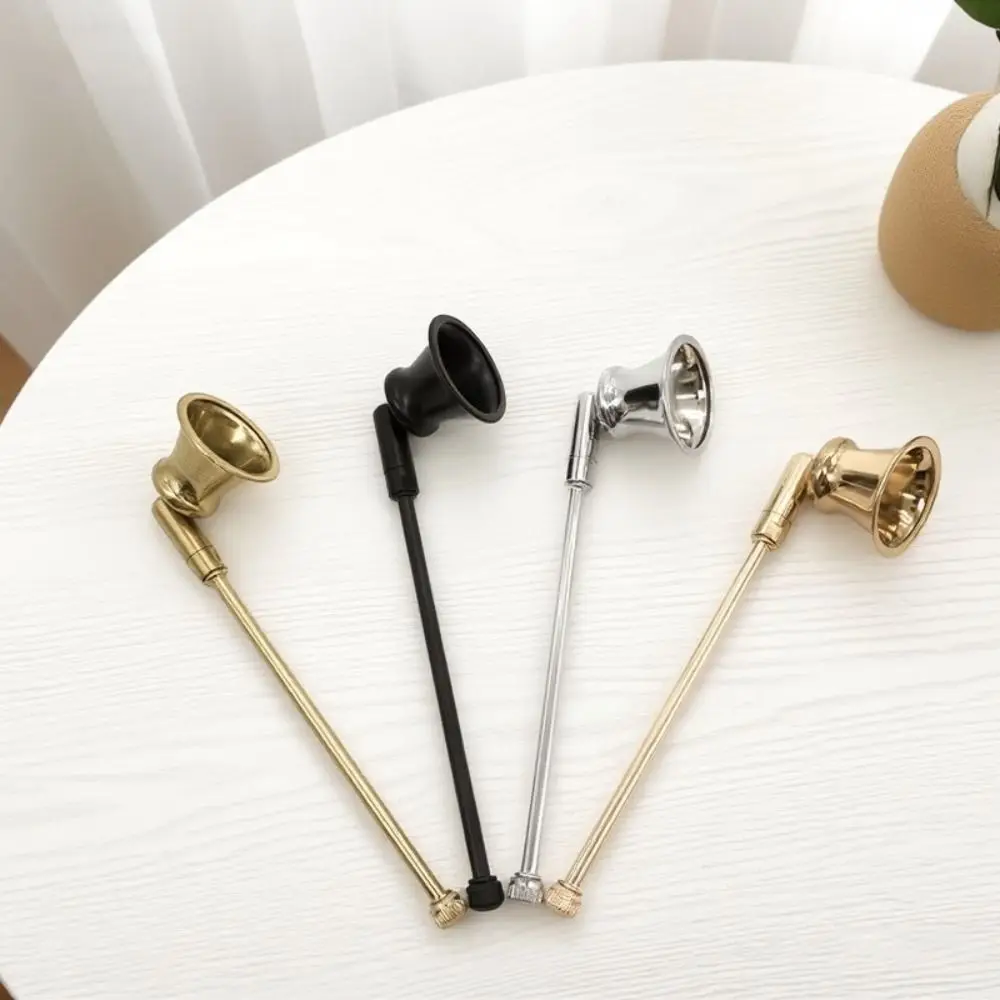 Multi-colored Metal Candle Snuffer Adjustable Bell Shape Wick Flame Cover Swingable Easy To Use Candle Blower Out Restaurant