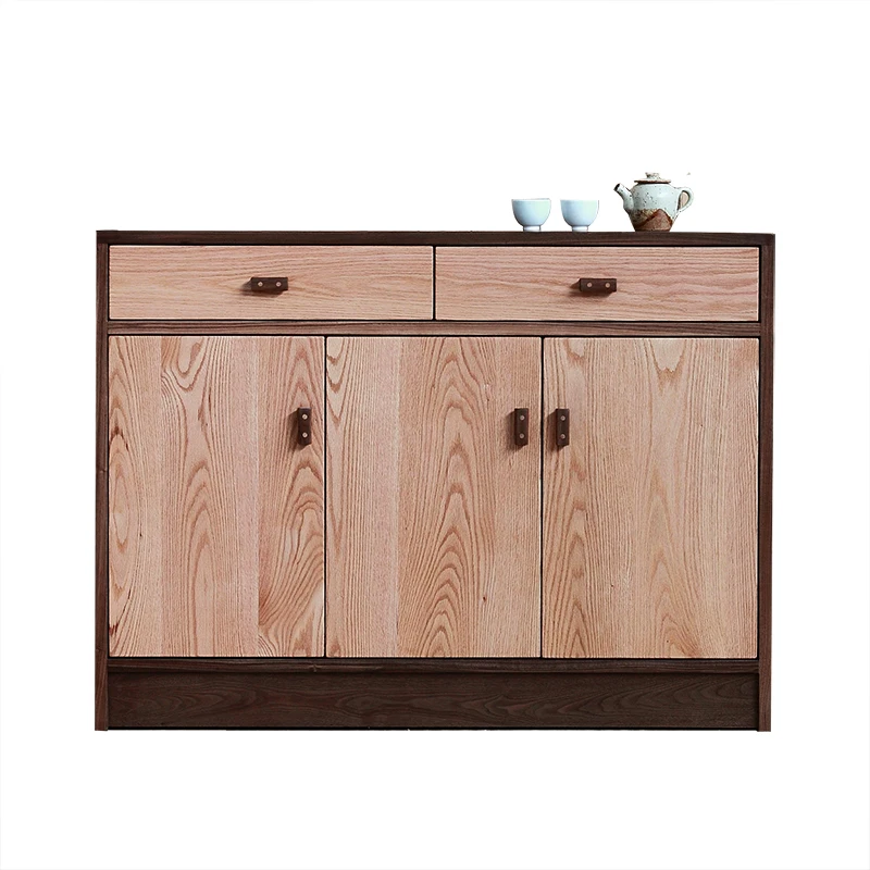 

Solid wood sideboard storage red oak chest of drawers Decorative cabinets