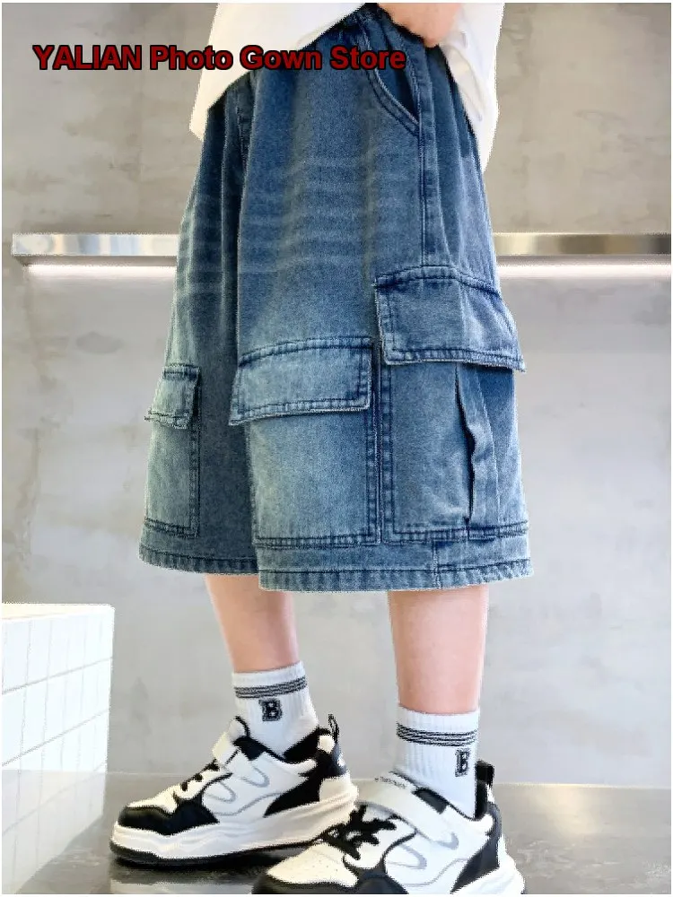Boys Shorts Summer Thin 2026 Kids Summer Middle Boy Capri Trendy