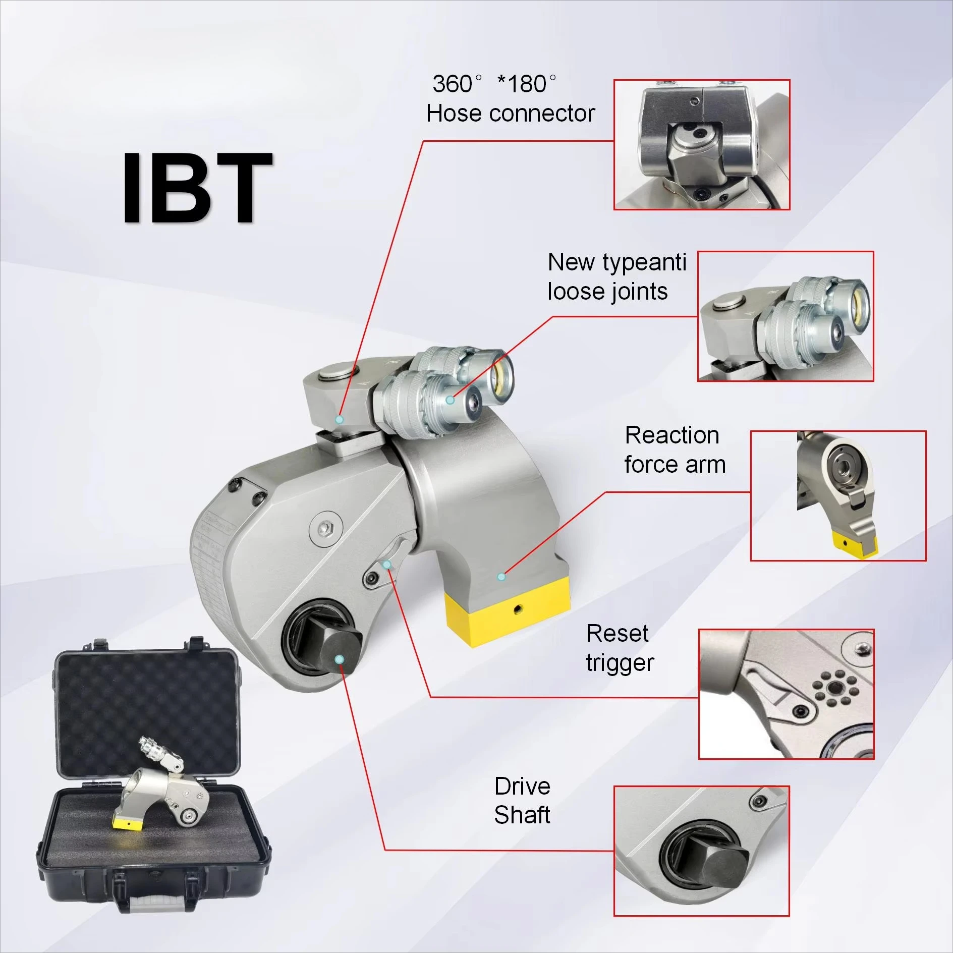 OEM Factory WREN IBT Series 700bar Hydraulic Torque Wrench Model 15IBT Bolt Tightening Tool with CE Certificate