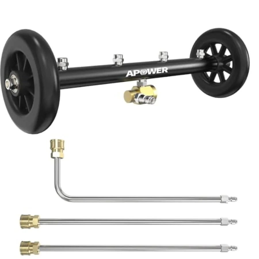 

Undercarriage Pressure Washer Attachment 16" Water Broom and Under Carriage Car Cleaner Electric Power Wash Accessories with 3