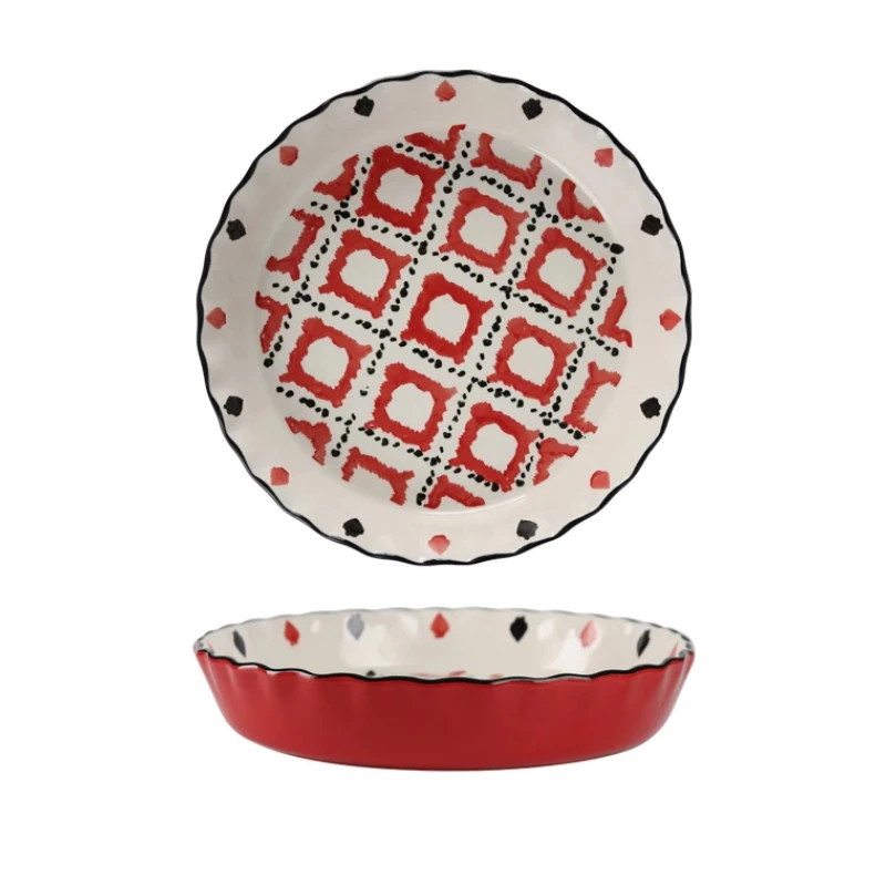 

Цветная тарелка под глазурью. Тарелка для пиццы, керамическая посуда, противень, ужин.