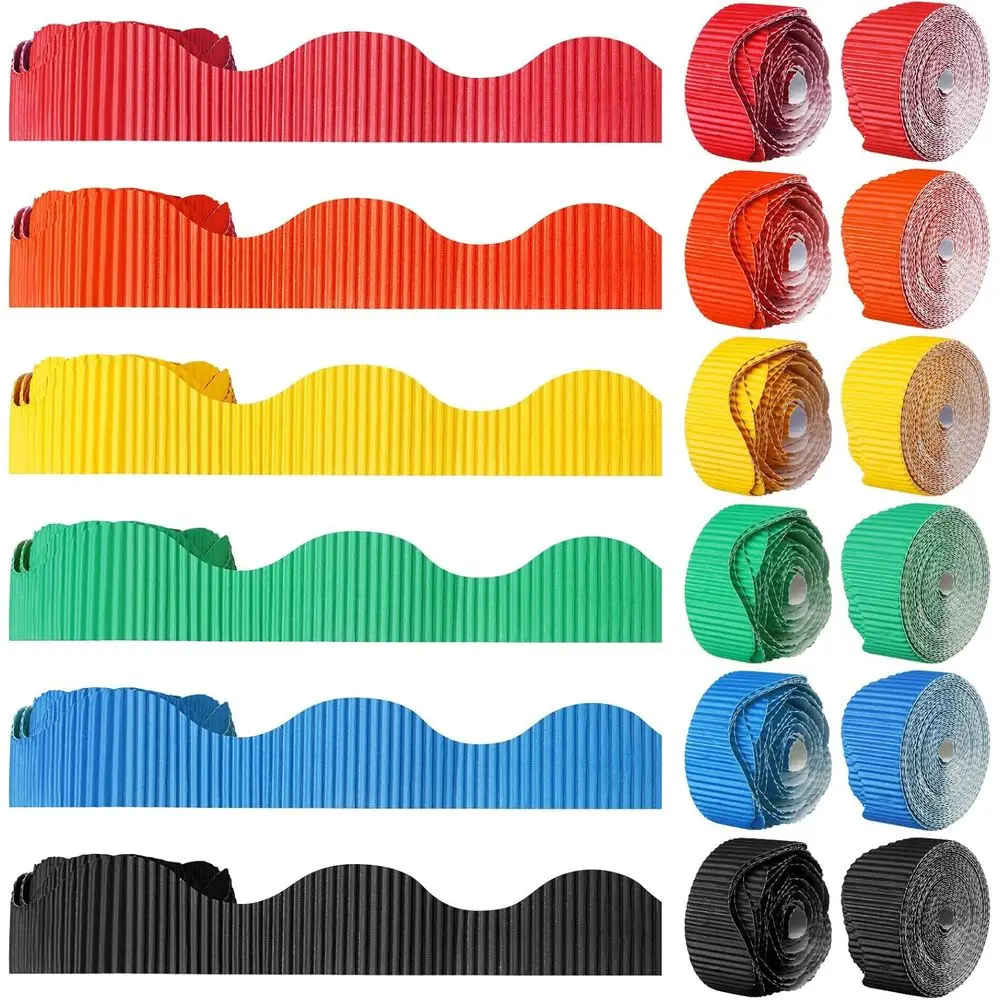 6팩 300피트 스캘럽형 게시판 테두리, 6가지 색상, 100일 학교 용품을 위한 교실 장식