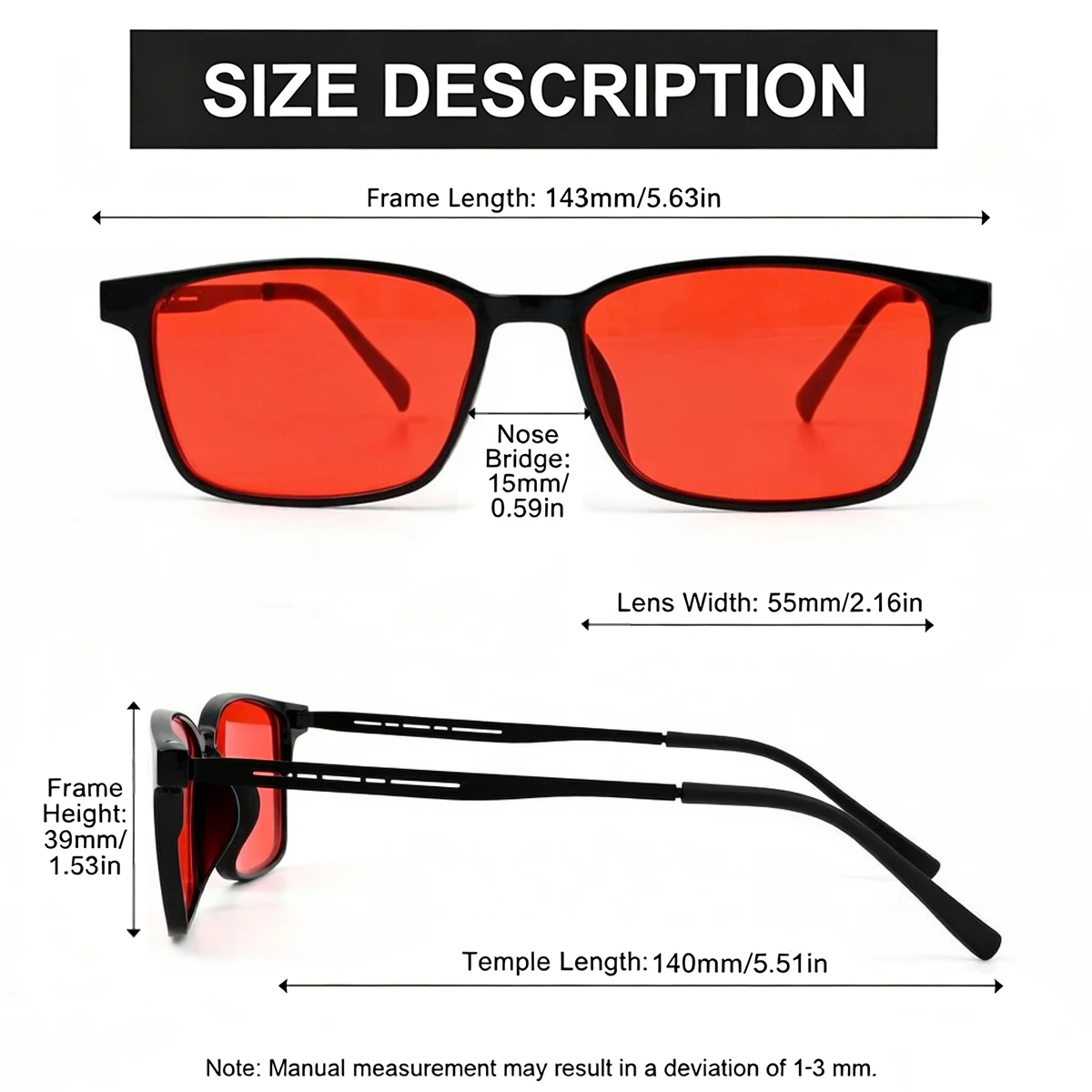 1PC 99% Orange Blue Light Blocking Glasses for Sleep- Anti Fatigue -Suitable for Screens|Game