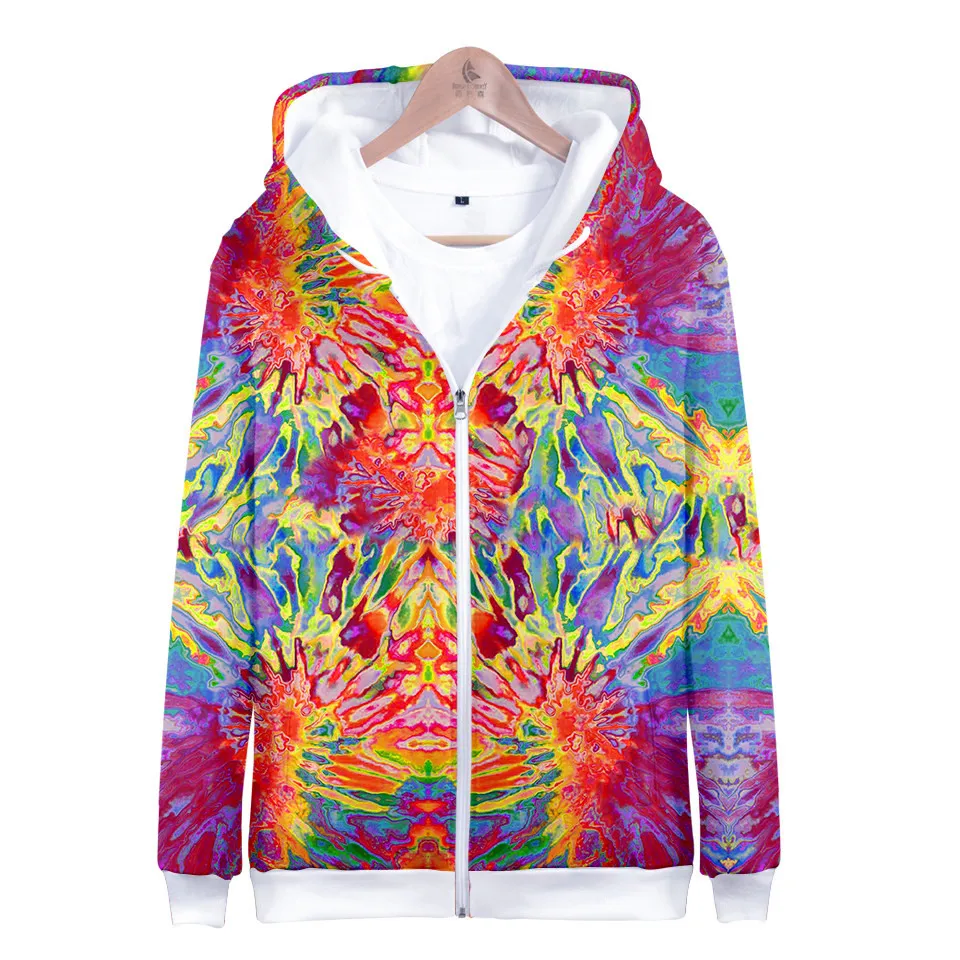 Colorful Spiral Dizzy Pattern Hoodie Men Women Optical Illusion Hoodies Sweatshirt Harajuku Tie Dye Jacket Coat Clothes