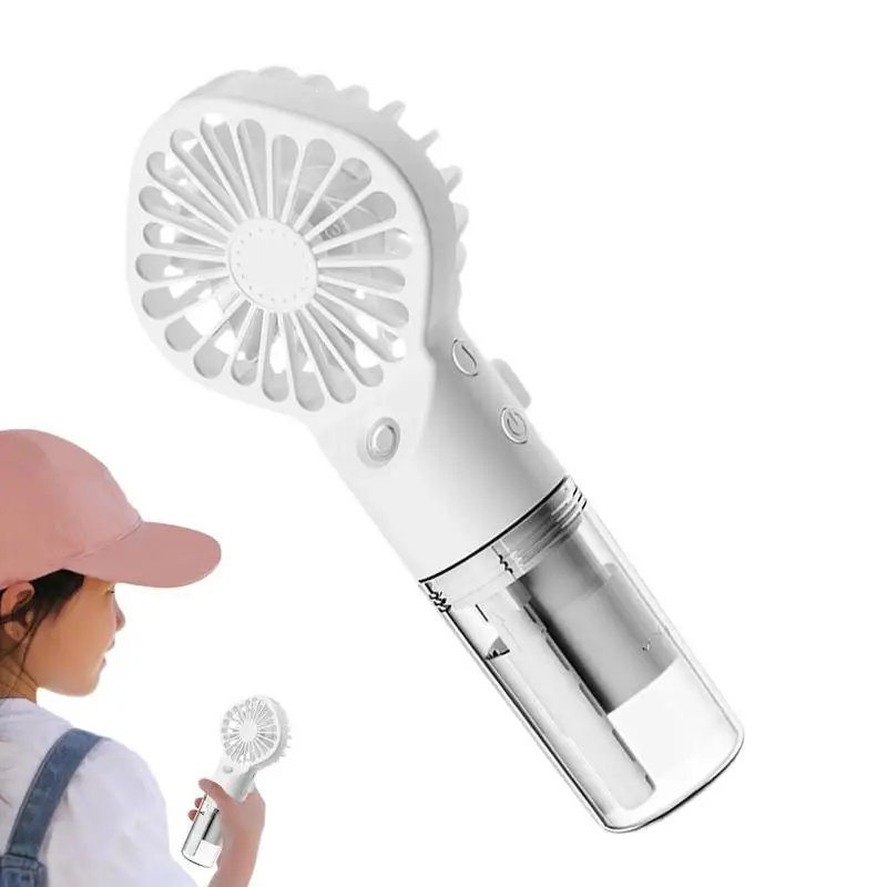 Portable Misting Fan Rechargeable Water Spray Handheld Small Fan 4 Speed Adjustable Humidifier Fan For Indoor Outdoor Desks