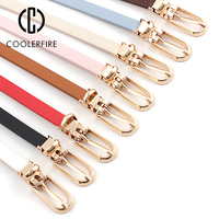 PU Leather Women Thin Belt Simple Solid Color Versatile Pin Buckle Thin Belt Dress Decoration Women Designer Belts NXD00