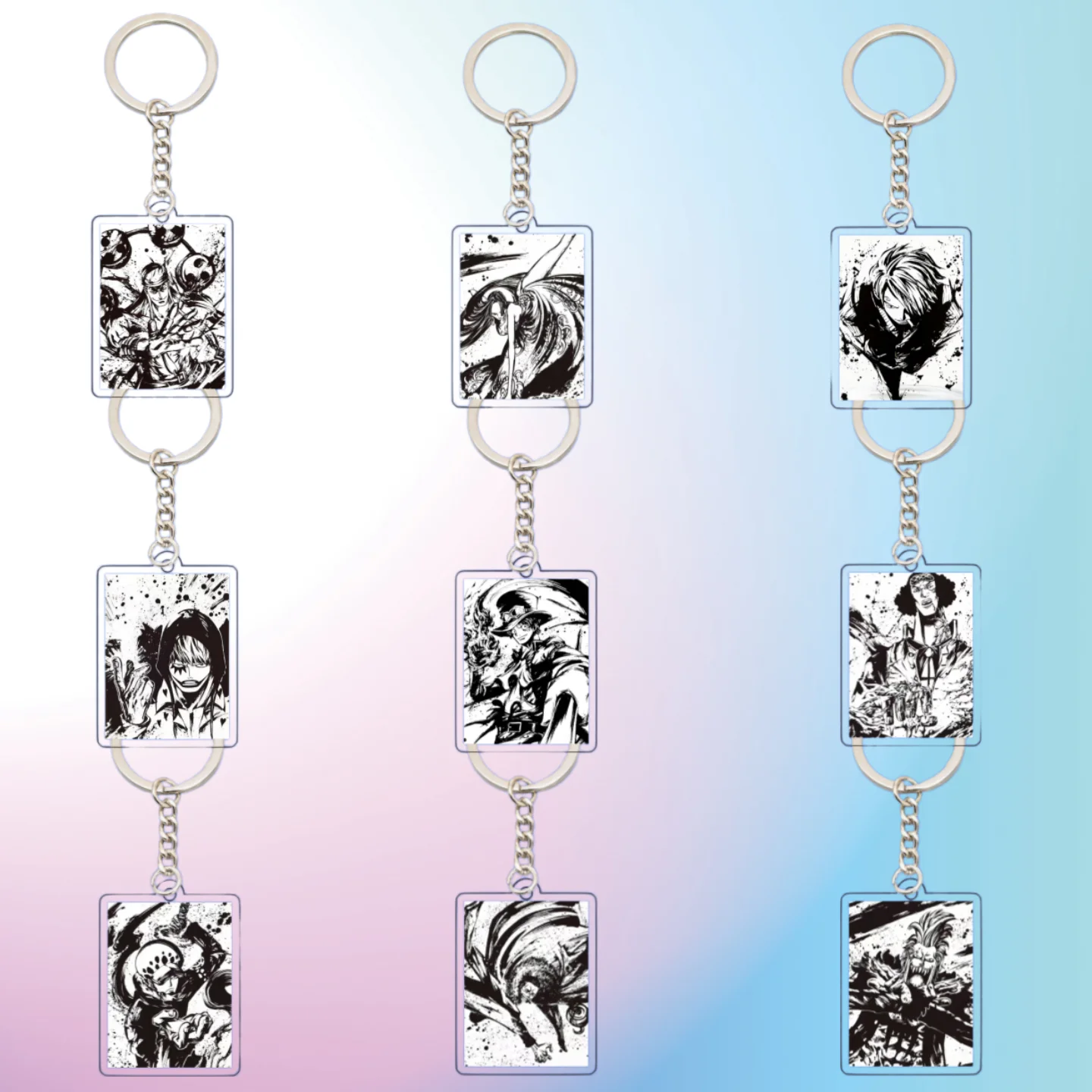 

Акриловый брелок для ключей с персонажами аниме One Piece: Сабо, Кузан, Донкихот Росинанте, Боа Хэнкок. Подвеска для рюкзака, декоративный аксессуар.