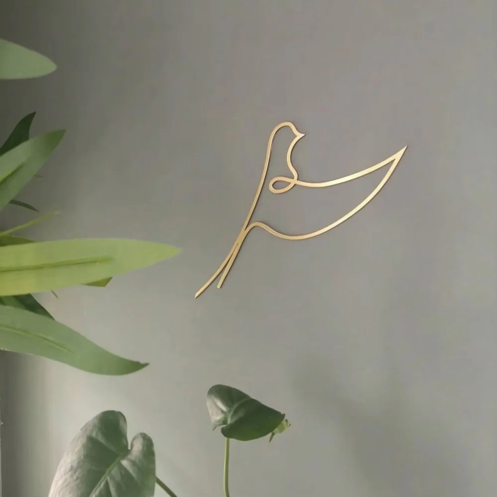 CIFBUY Line Bird Metal Wall Art 3Pcs Set Iron Silhouette Decor Rust Proof Home Living Room Bedroom Gift Plaque Sign