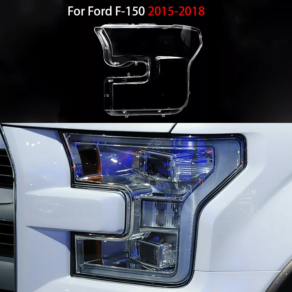 

For Ford F-150 2015-2018 Car Front Headlight Shell Transparent Lampshdade Plexiglass Headlamp Cover Replace Original Shade Lens