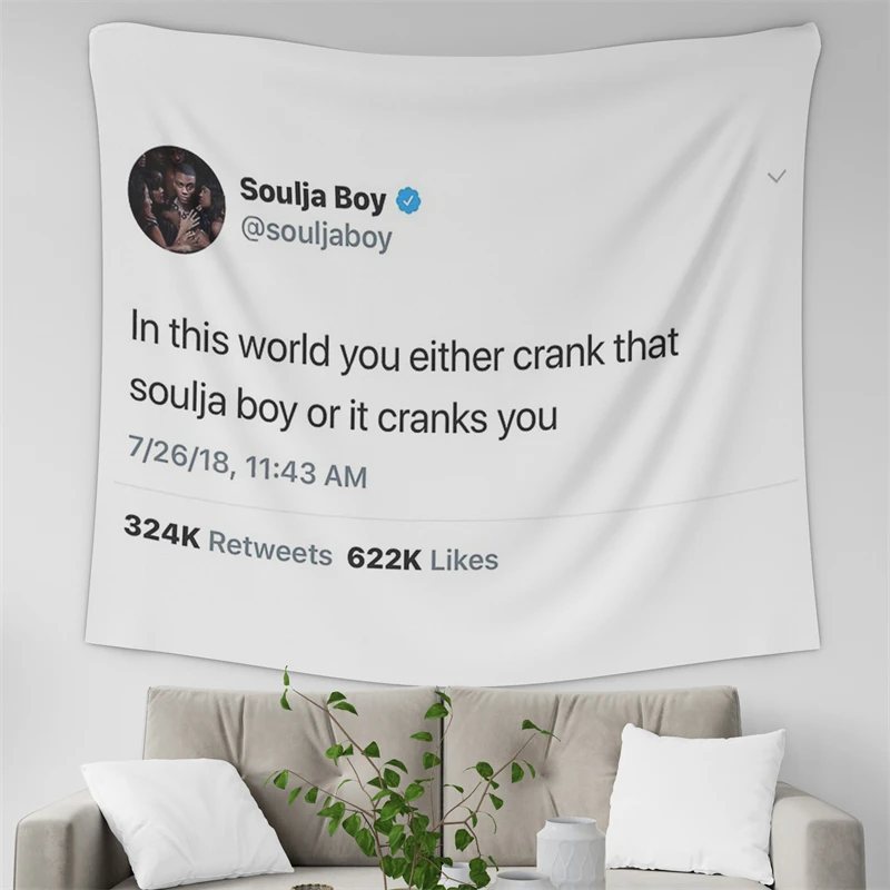 Gaslight Gatekeep Girlboss Soulja Boy Tweet Tapestry Wall Hanging Art for Bedroom Living Room Decor College Dorm Party