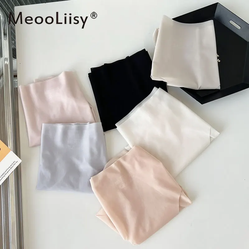 MeooLiisy Ultra-thin No Show Panties for Women Ice Silk Seamless Mid Waist Underwear Lift Hips Gilrs Invisible Pants