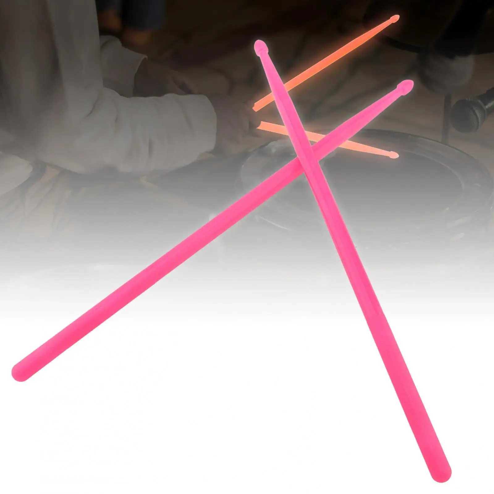 5A Nylon Glow in The Dark Drumsticks for Stage Performance, Pink Orange Luminous Noctilucent Drum Sticks