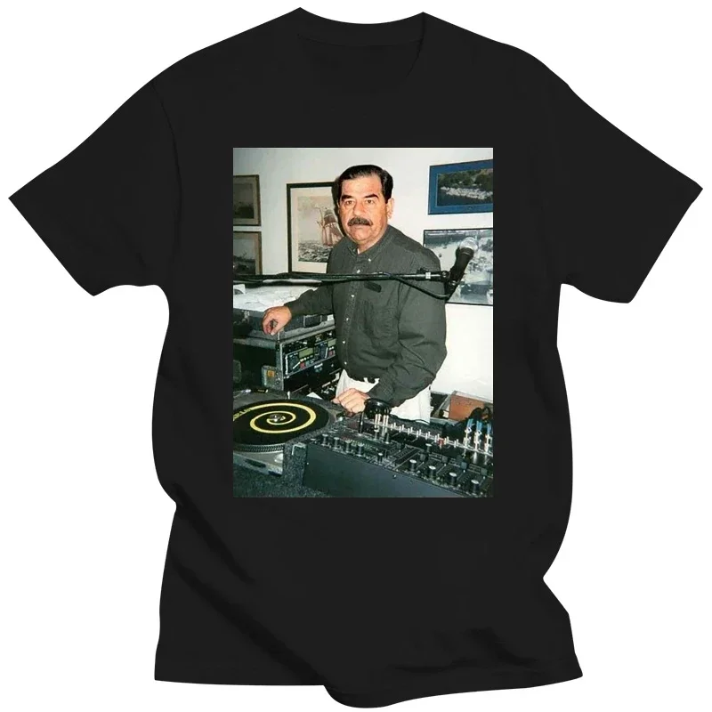 Men Dj Saddam Hussein TShirt Technics 1200 Iraq House Edm Hip Hop Best Tshirts 2024 New Fashion Brand Tops Male Tshirt harajuku