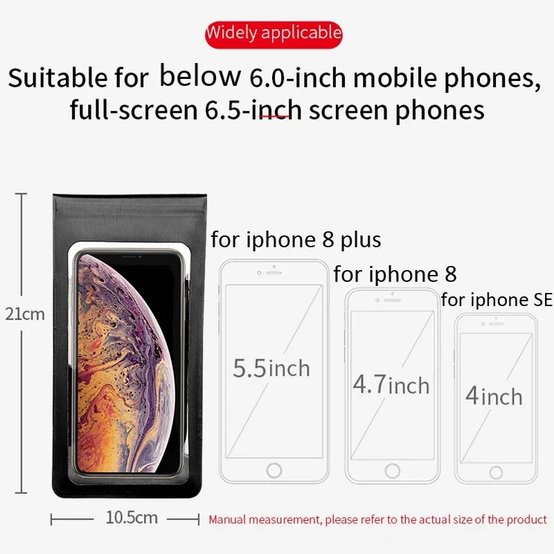 Bicycle Motorcycle Waterproof TPU Touch Screen Cell Phone Holder Rental Handle Installation for 6.5 inch Smartphone Bike Mount
