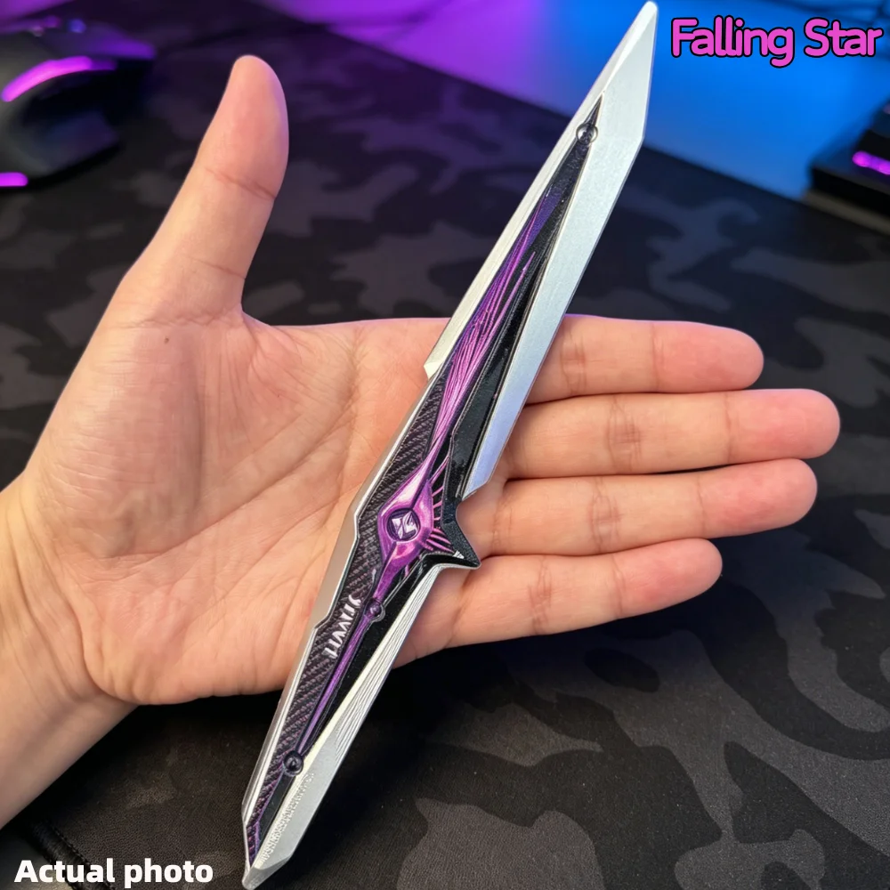 22cm Falling Star Dark Star Katana Samurai Sword Game Model Metal Unsharpened Decorative Craft Knife Desktop Display Gift Fans
