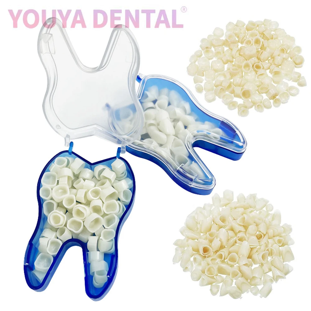 50 Pcs/Box Dental Temporary Crown Material Front And Back Molar Veneer Resin Crown Teeth Whitening Dentist Tools