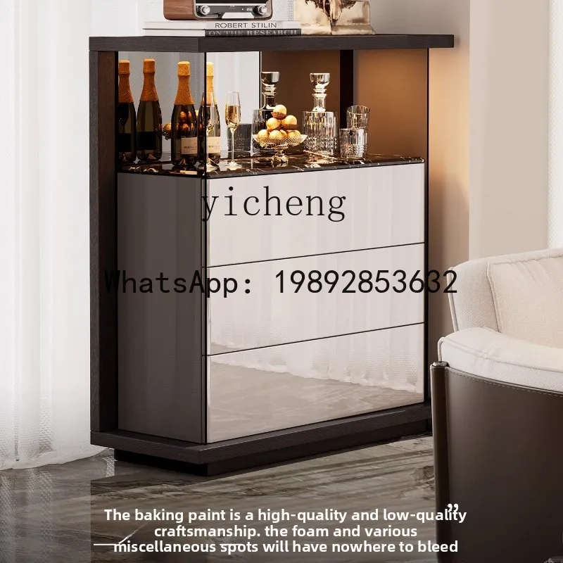 

minimalist side cabinet wine cabinet integrated against the wall light luxury high-end locker bucket cabinet
