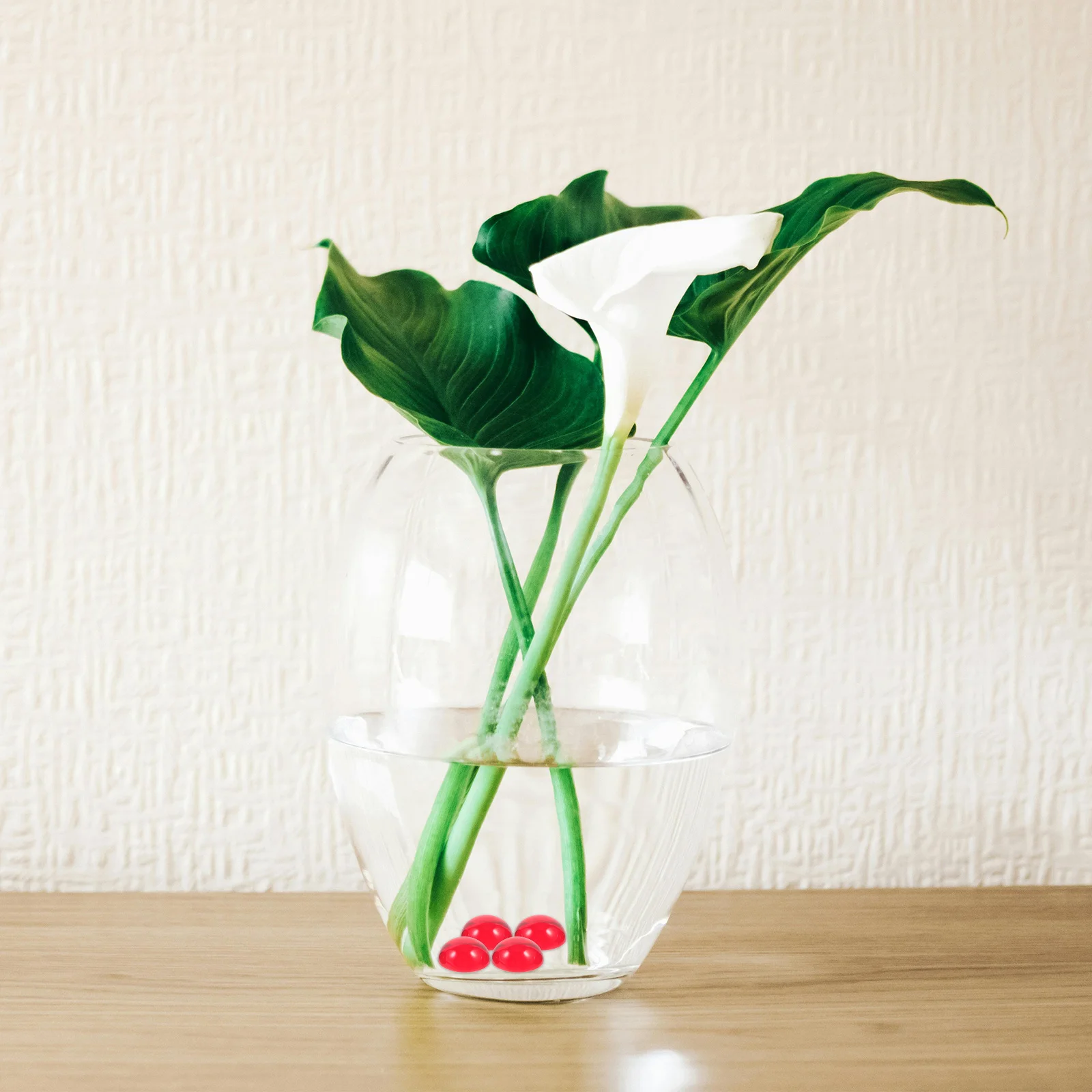 

50Pcs Red Glass Pebbles Vase Filler Stone for Flower Arrangements Fish Tank Decor Home Garden Landscape Decoration