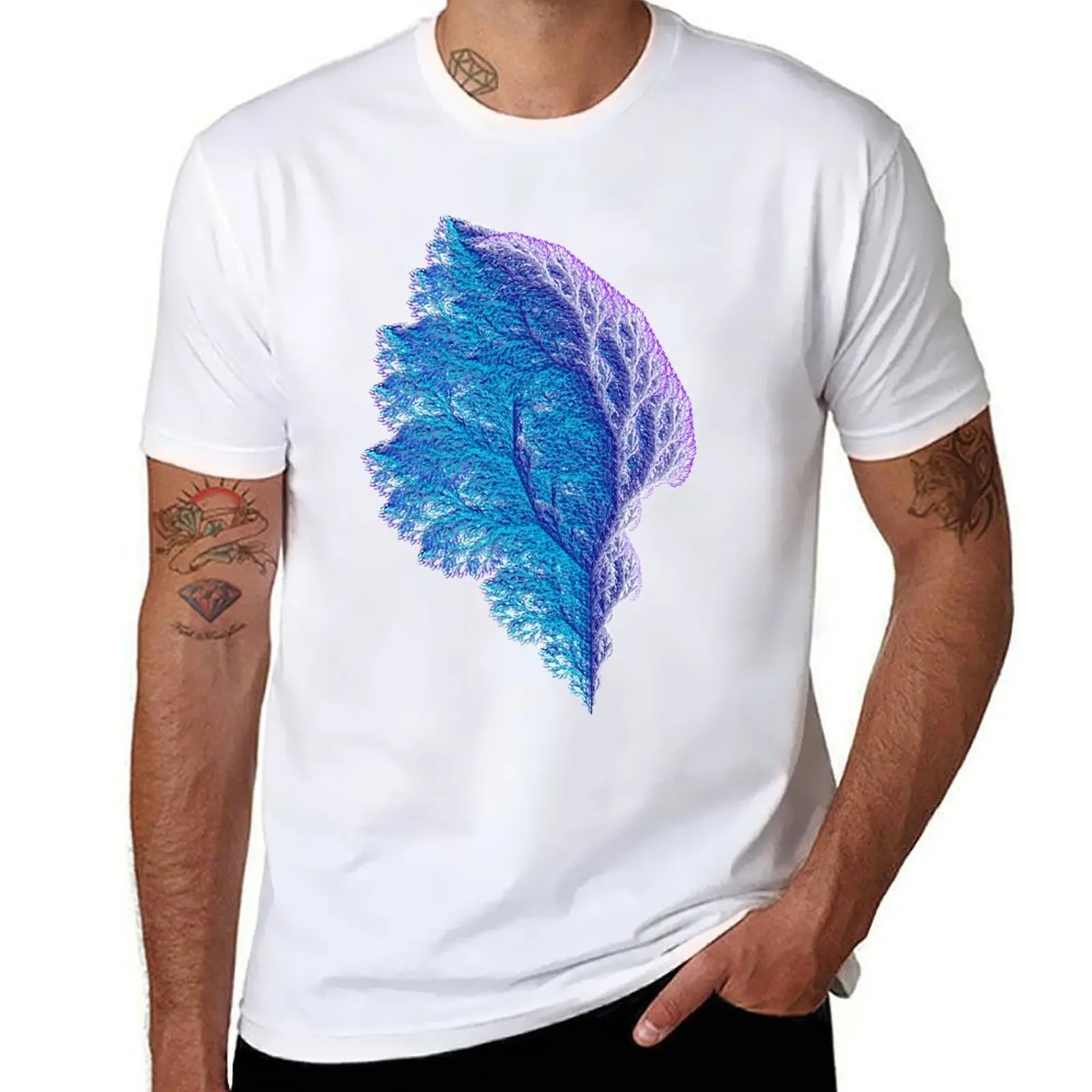 

fractal #190 (fractal tree) T-Shirt cotton tshirt 100% man t shirt cotton high quality T-Shirt