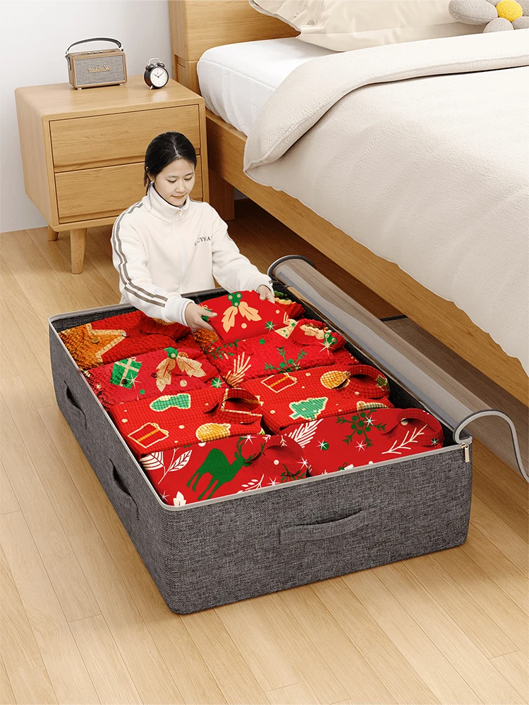 Große Kapazität unter dem Bett Organizer-Tasche Kleidung Organizer-Tasche Weihnachtsdekorationen Aufbewahrungstasche Staubbeutel Schrank-Organizer-Tasche