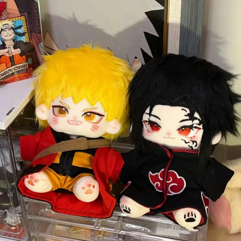 Bonecas de pelúcia anime Naruto para crianças, Hataki Kakashi, fantoche de vestir, bonecas de algodão Kawaii Uchiha Sasuke, presentes de brinquedos fofos 20cm, quente