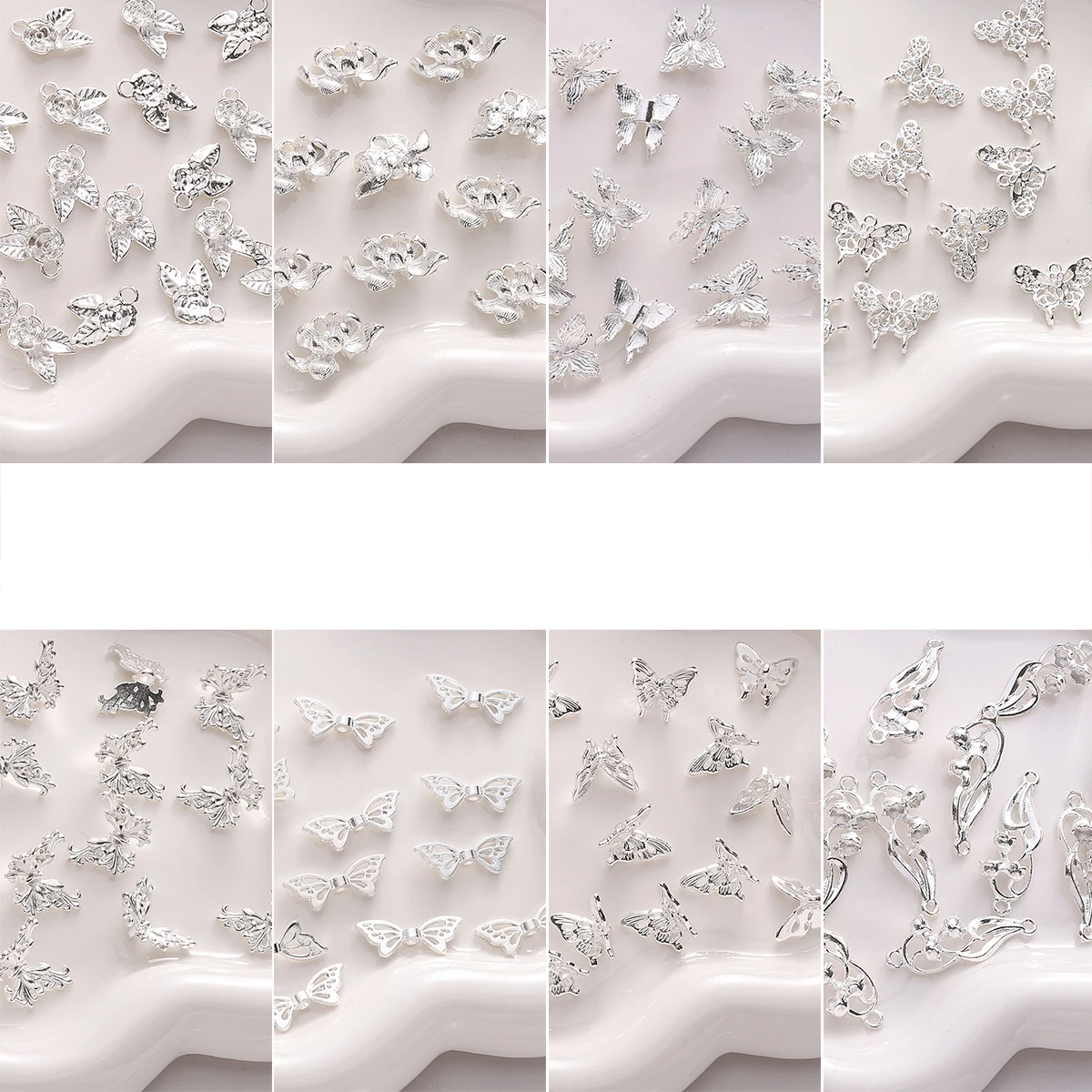 1-5 pçs contas liga vintage flor borboleta encantos pingente para artesanal diy brincos pulseiras jóias fazendo acessórios