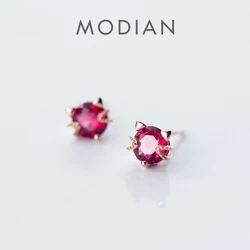 Modian High Quality 100% 925 Sterling Silver Cute Rose Gold Color Cat Stud Earrings for Women Sterling Silver Jewelry Gift