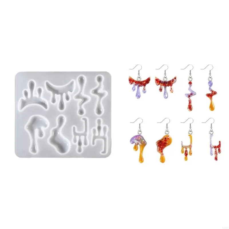 Y88A Multipurpose Sturdy Silicone Mold Accessory for Crafting Supplies Artistics Lavas Liquid Effect Earrings and Pendants