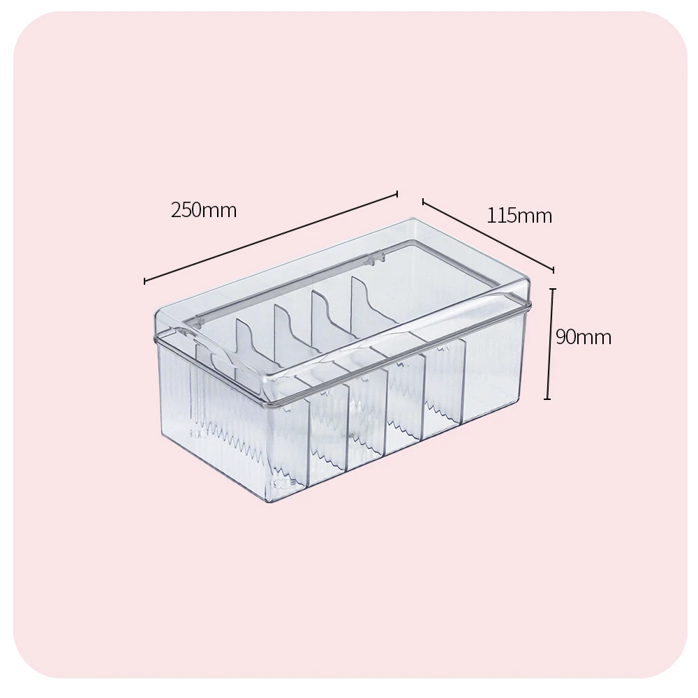 Caixa de armazenamento de ferramentas de extensão de cílios acrílico grande capacidade 6 grades com capa para pinças de cola de cílios cosméticos suporte de maquiagem