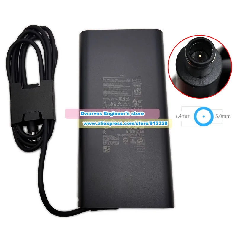 DA280PM230 AC Adapter HA280PM230 LA280PM230 19.5V 14.36A for Alienware X17 3070TI X15R1 X15R2 M15 M17 M17X G15 X15