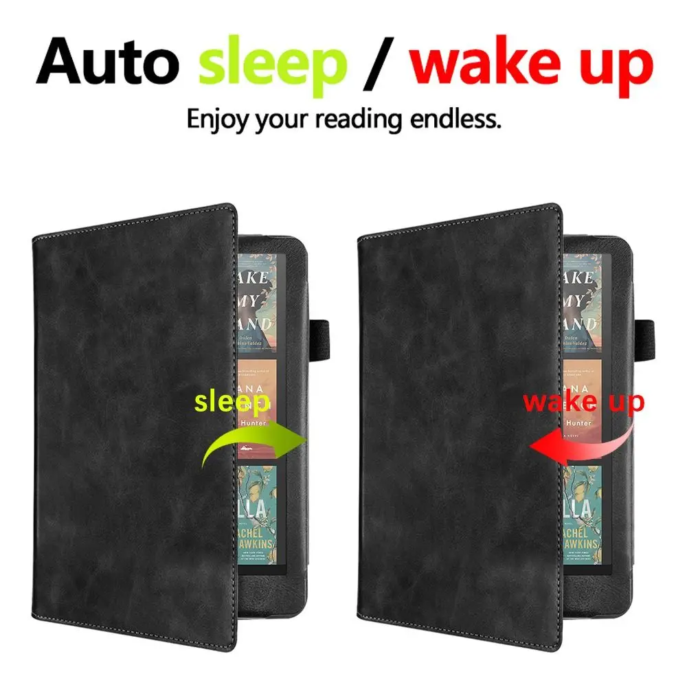 Hand Strap 7 Inch EReader Case PU Leather Shockproof Stand Case for Kindle Paperwhite 2024 12th Gen/Colorsoft Signature Edition