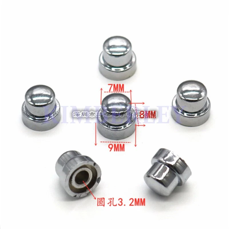 20 Piece 7*8 Electroplated Key Cap 6*6 Tap Switch Key Cap Plastic Key Round Hole 3.2 Power Amplifier Tap Key Cap
