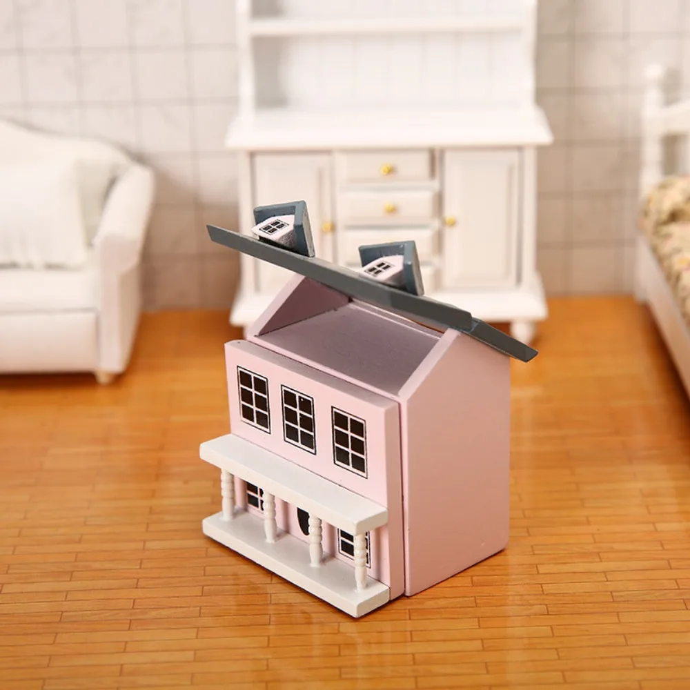 1:12 Dollhouse Dolls Miniature House Simulation Mini Villa Miniature Handicraft Building Mini Wooden Miniature Doll House Model