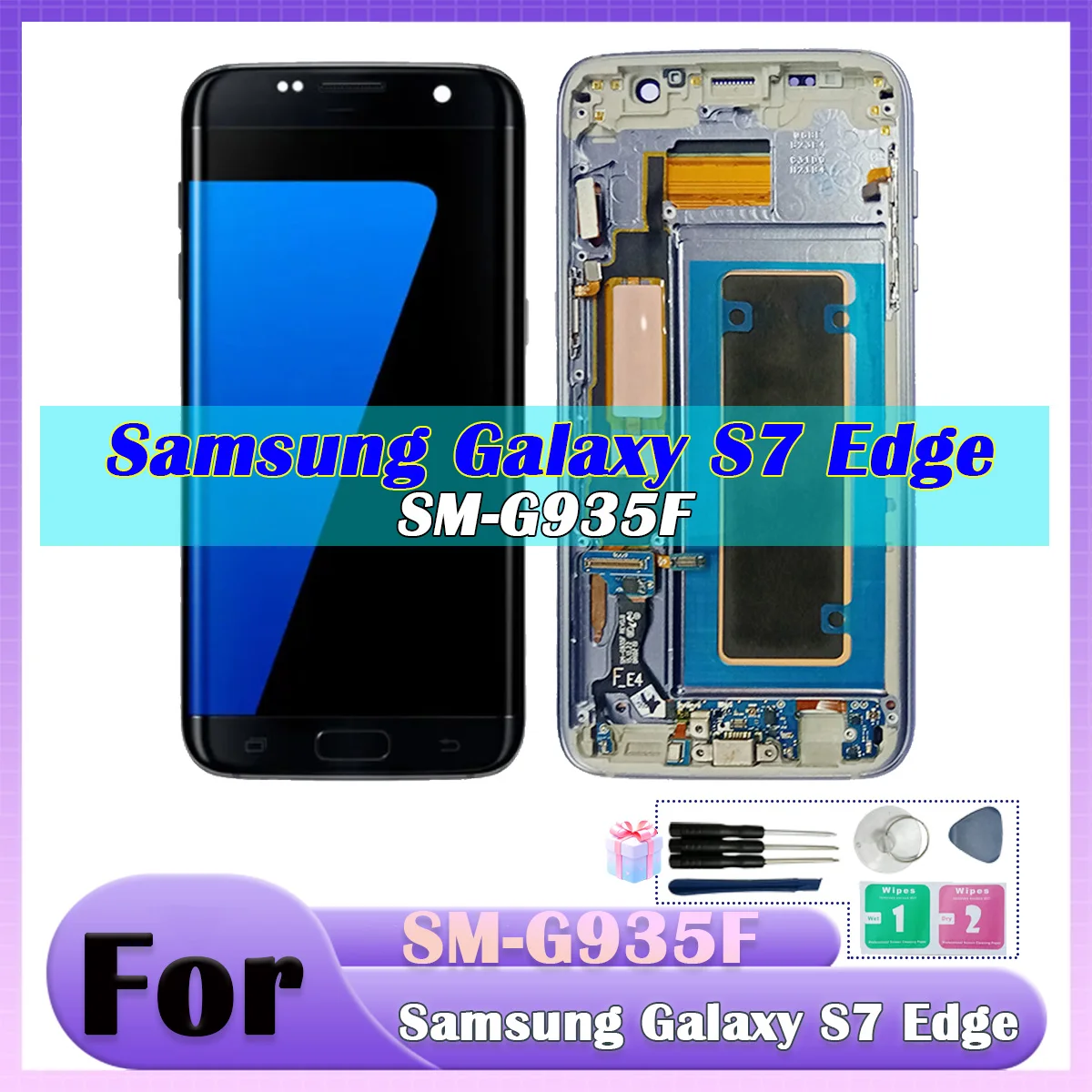 S7E LCD For Samsung S7 Edge G935 G935F LCD Replacement with frame Display Touch Screen 5.5\