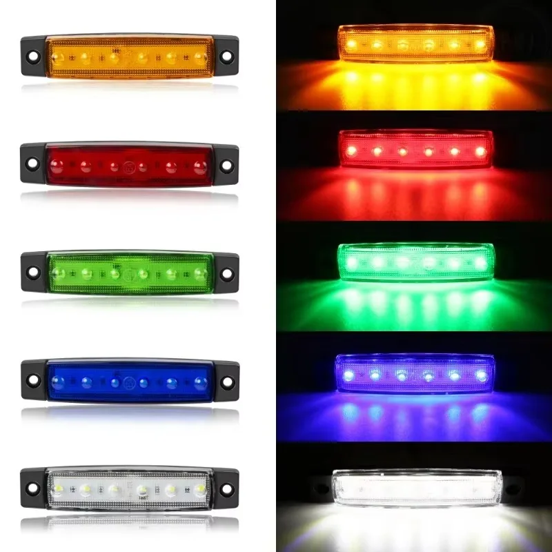 Led Side Marker Indicator Car Lights Front Rear For Trucks Cab RV Trailer Amber/Red/White/Green/Blue 10PCS 12V-24V Hot