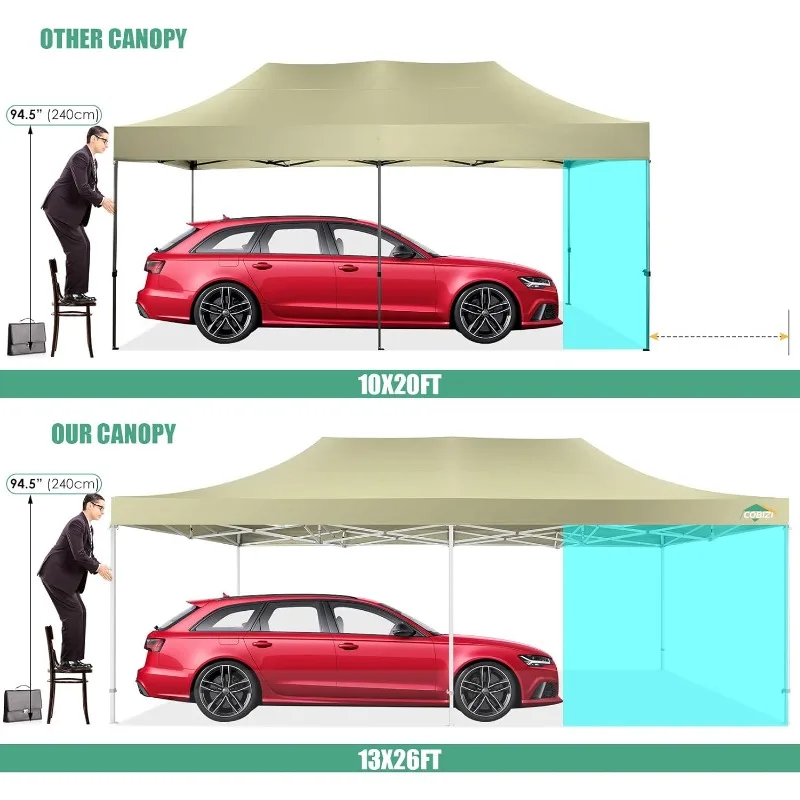 COBIZI 13x26 Pop Up Tent 13x26 Canopy with Sidewalls Heavy Duty Canopy Party Tent for Parties,Outdoor Wedding Large Event Tent