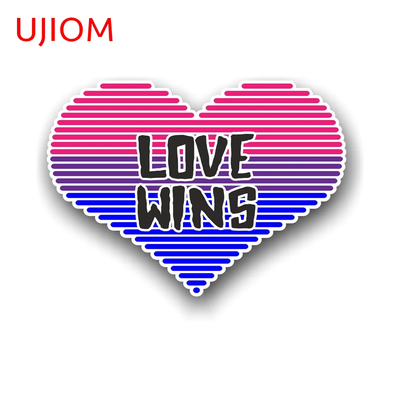 UJIOM LGBT Heart Bisexual Pride Love Wins Motif Wall Sticker Popular Attractive Sunscreen Decal Edgy Wardrobe Vestibulec Decor