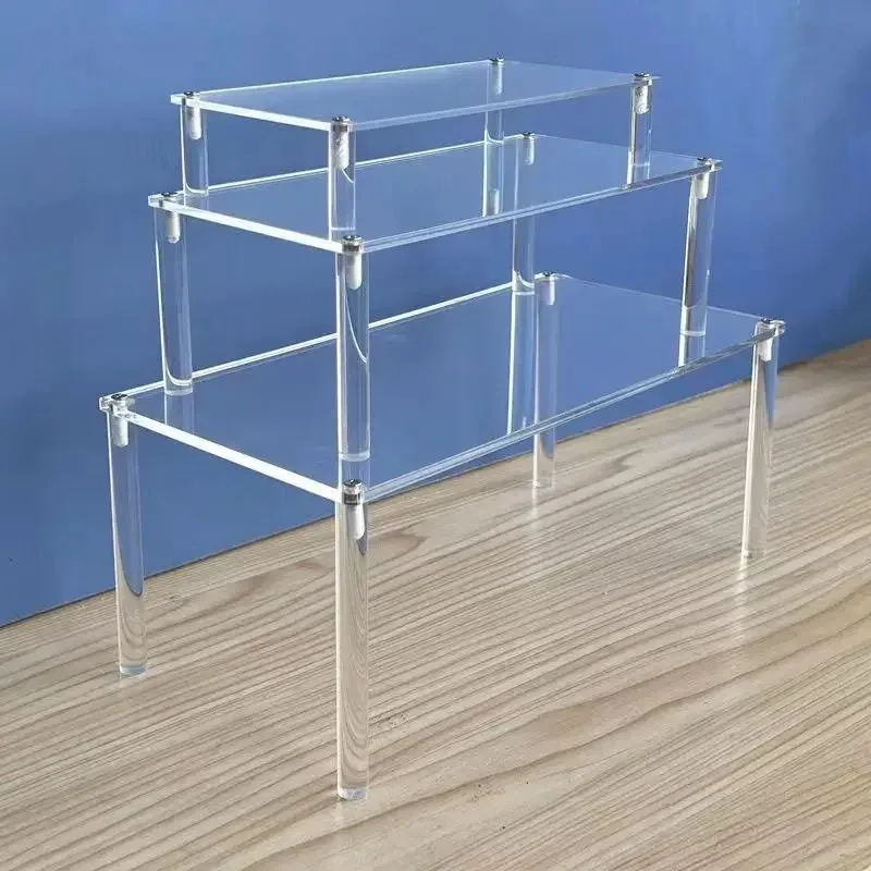 Acrylic Divider Shelf Stackable Display Stand, Layered Storage Rack, Wardrobe And Shoe Cabinet Built-In Organizer Divider Shelf