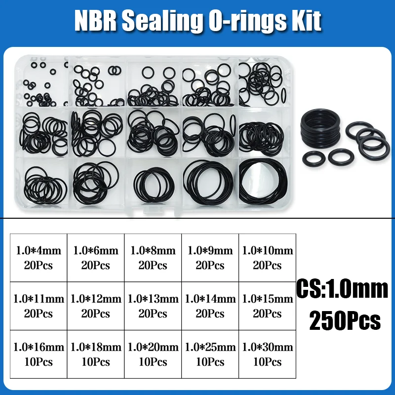 O-Ring NBR Dichtungsscheibe Sanitär Dichtung Dicke 1/1,5/2,0/2,4/3,1/4,0 Nitril-Butadien-Gummi Abstandshalter Ölbeständigkeit Oring Kit – Detail 21