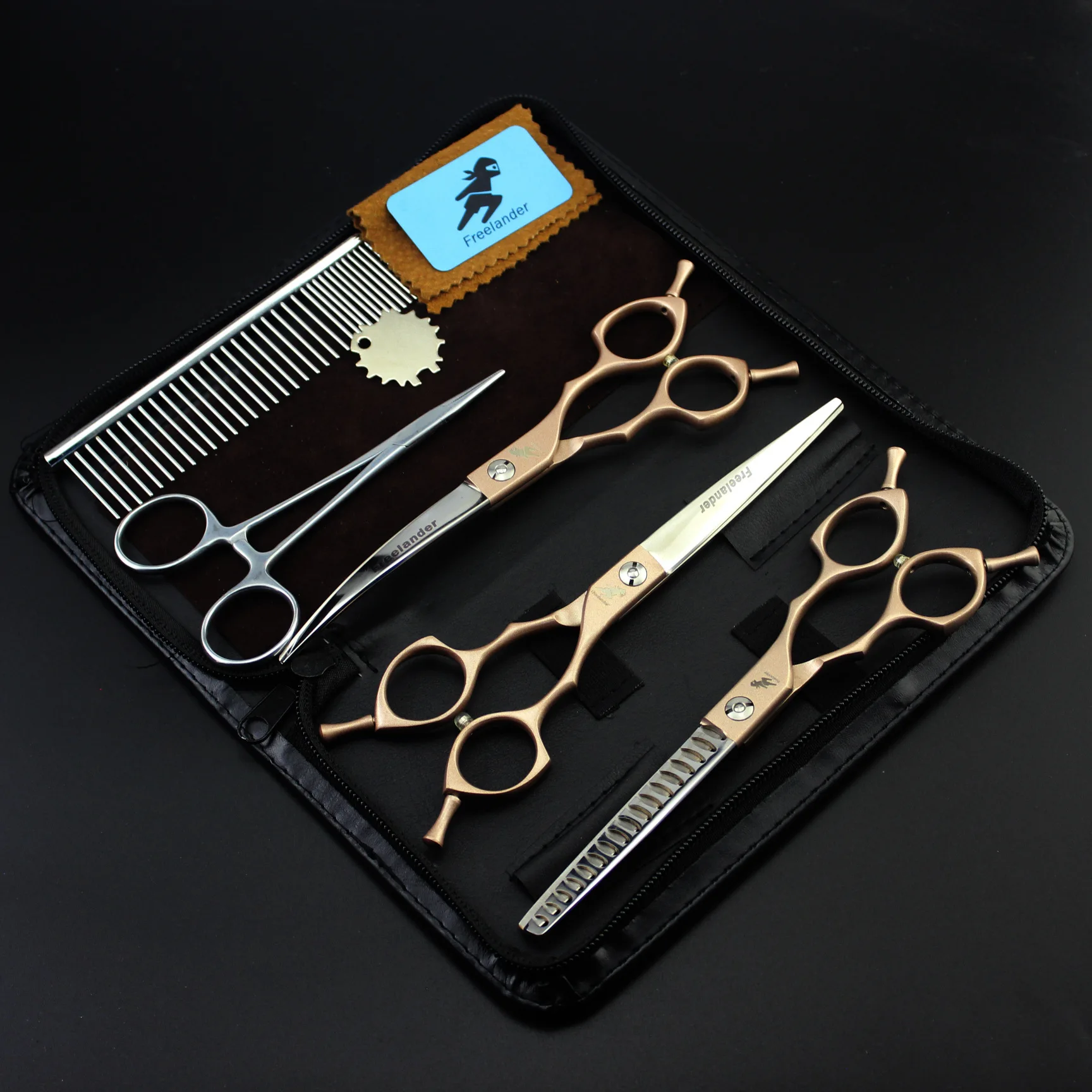 6.5 inch inch JP440C Professional Pet Dog Grooming Scissors Hair Cutting Straight Curved Thinning Scissors