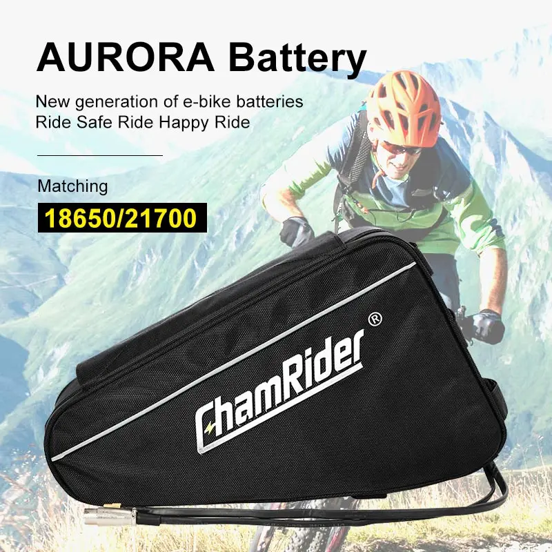 Chamrider Triangle Battery 48V 52V 52 Volt 60V 72V E Bike Triangle Lithium Battery 45AH Ebike Battery Fit 1500W - 500W Motor