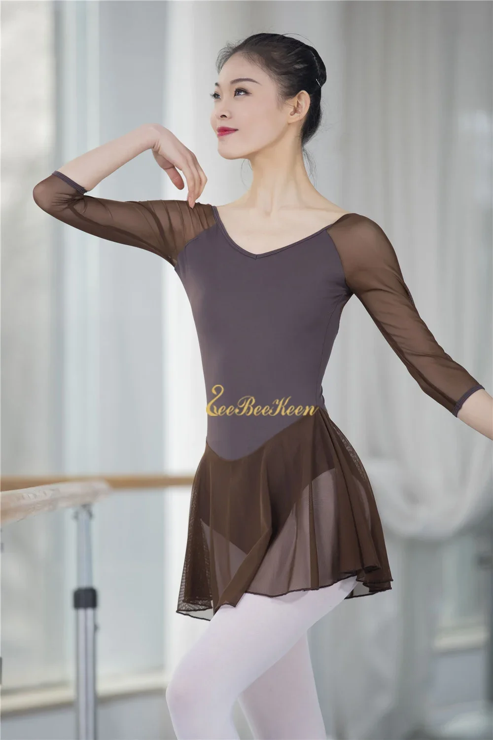 Maillot de ballet para mujer, leotardo de gimnasia para adulto, vestido de baile para niñas, maillot de malla de spandex para bailarina de yoga