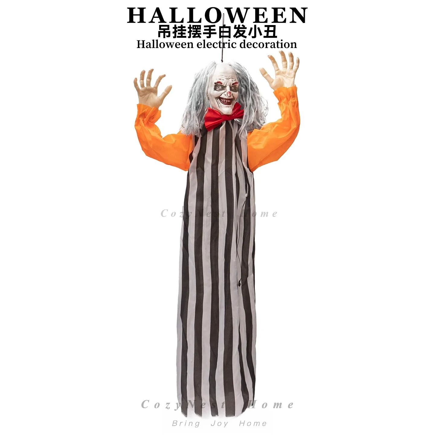 For electric induction luminous sound waving clown, hanging haunted house decorative pendant