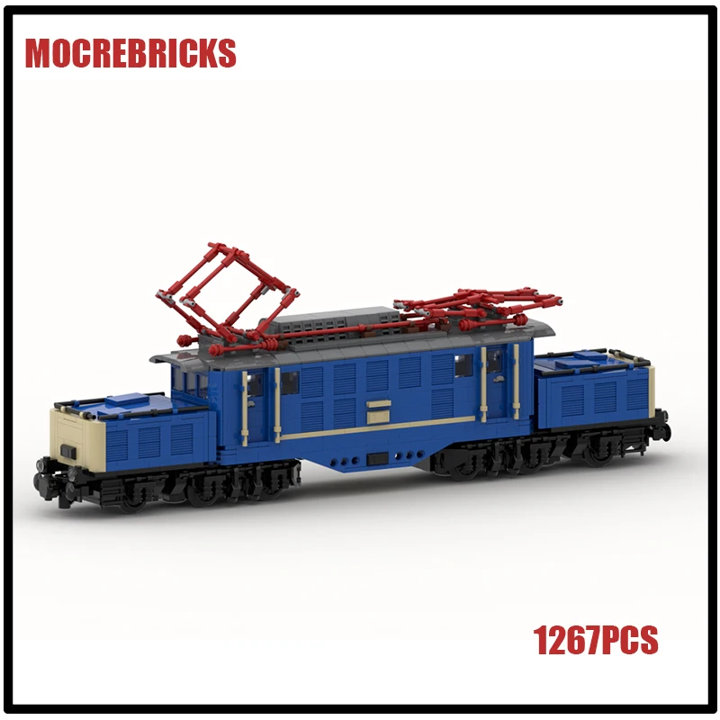Treno a motore MOC Building Blocks DB-Baureihe 194 E94 Locomotiva elettrica Modello di assemblaggio Mattoni Kit Puzzle Giocattoli fai da te per bambini