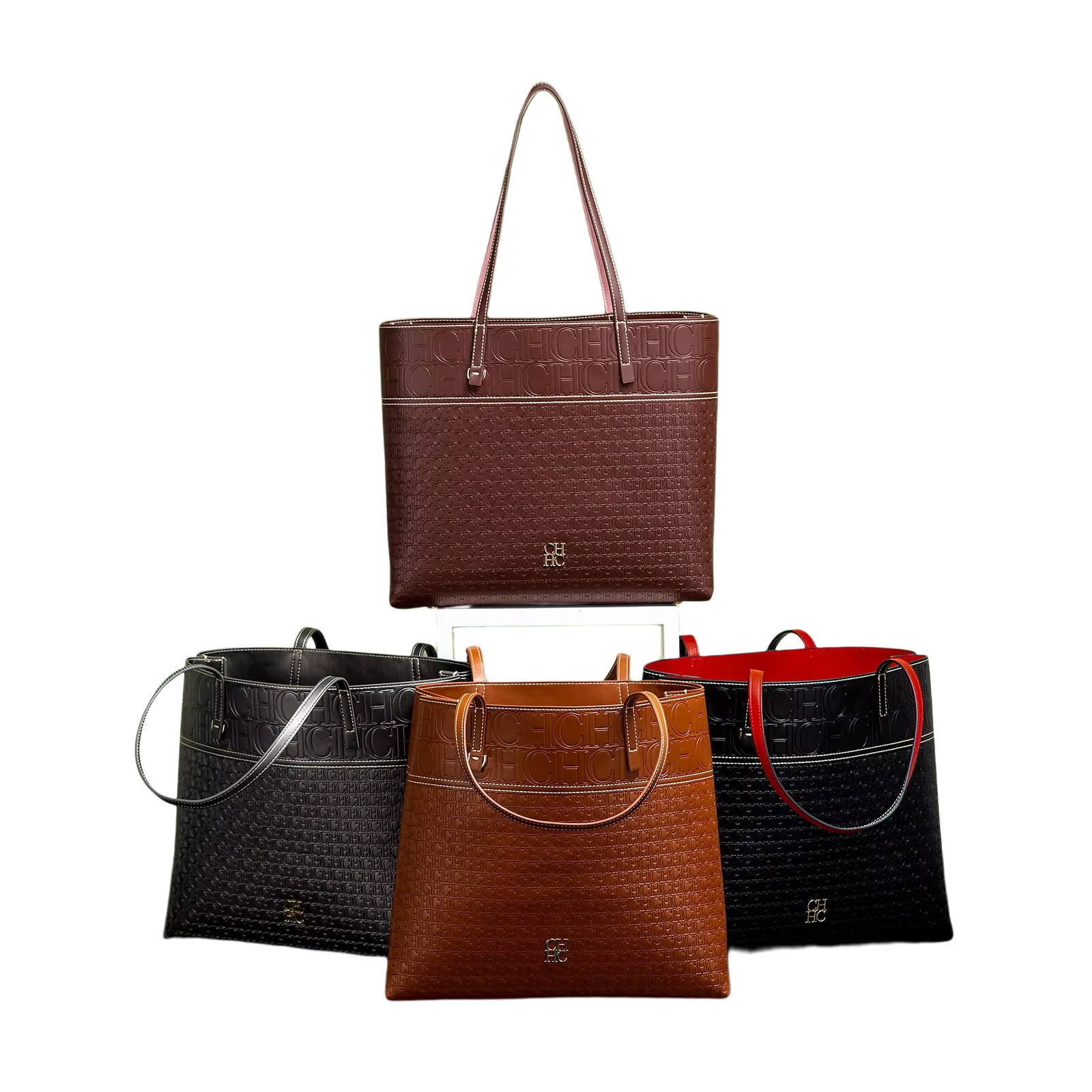 

CH Leather Women's Bag, Brand Lettering, Large Capacity, Durable, Elegant, Stylish, Casual, Shoulder Bag with Pedestal