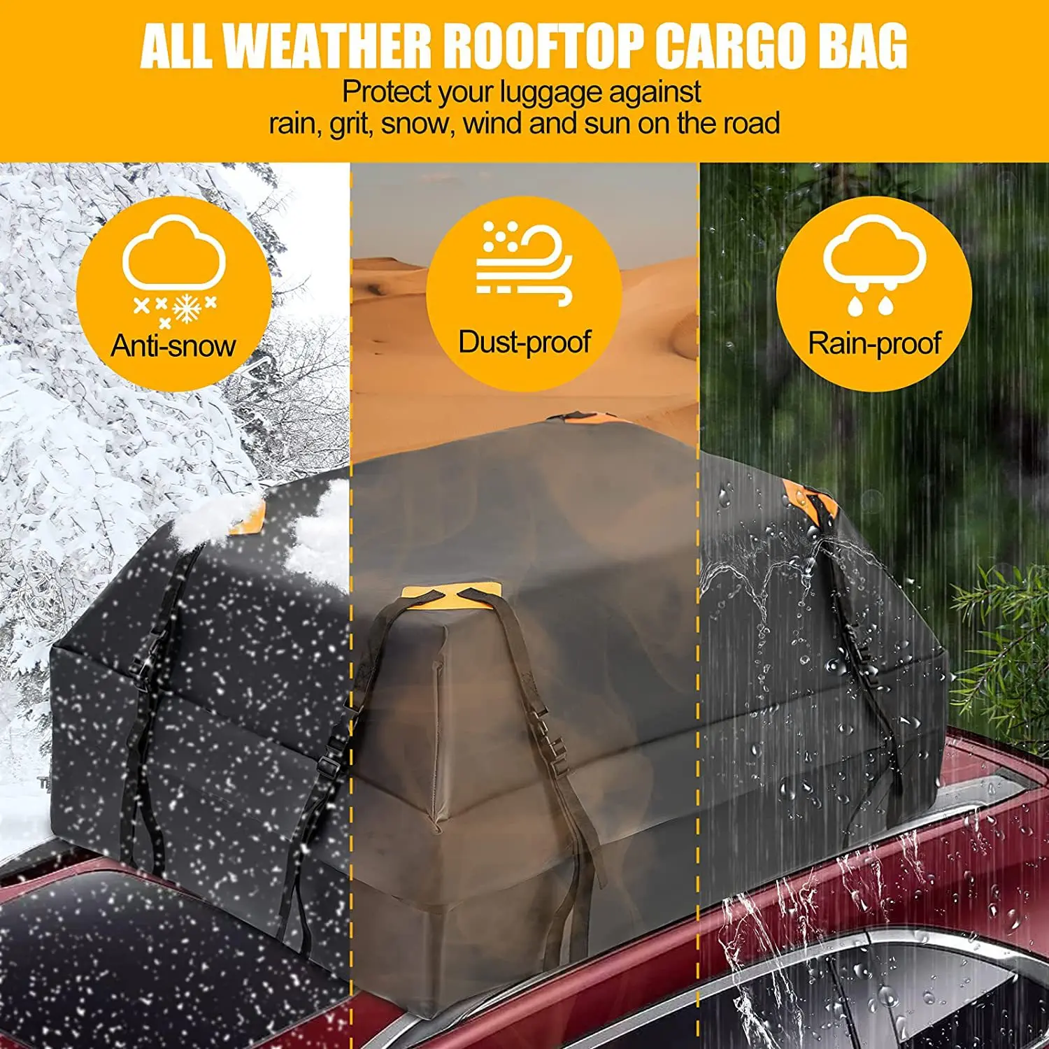 600D Waterproof Cargo Bag Car Roof Cargo Carrier Universal Luggage Bag Storage Cube Bag for Travel Camping Luggage Storage Box